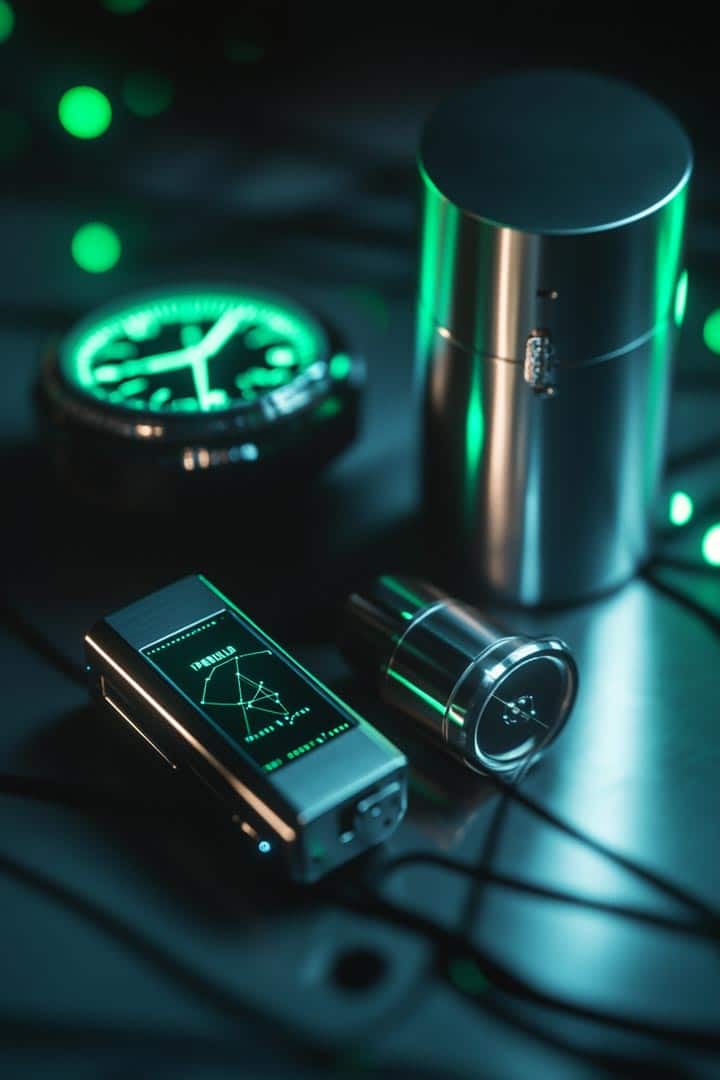 a couple of electronic devices sitting on top of a table