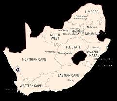 map of the state of South Africa featuring the Steenkampskraal Monazite Mine